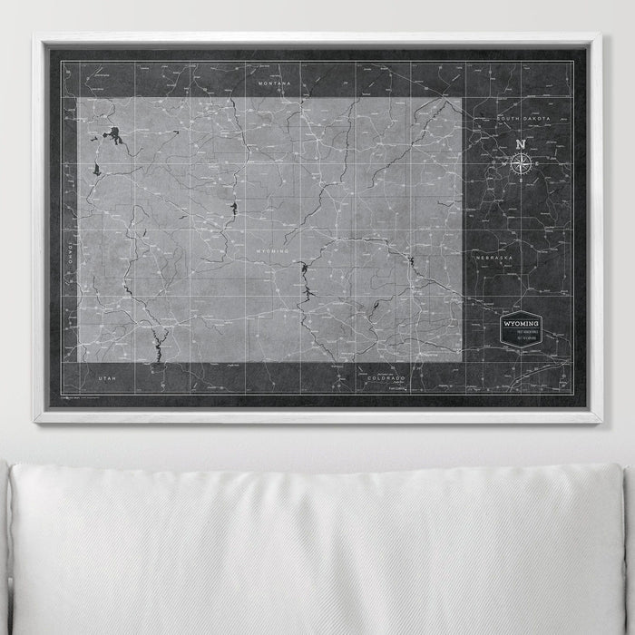 Push Pin Wyoming Map (Pin Board) - Modern Slate CM Pin Board