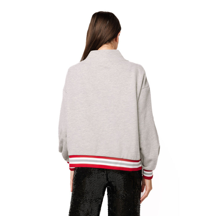 Queen of Sparkles Licensed Alabama Grey Gingham Mascot Mock Neck Sweatshirt