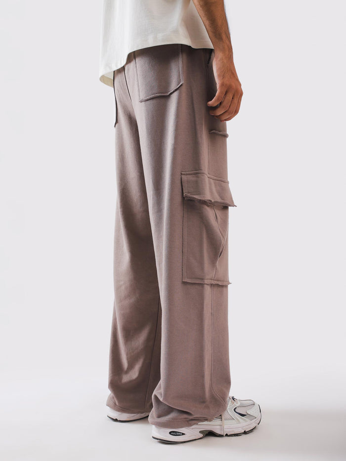 Dusty taupe mauve cotton terry texture - GROOVY Pakistan