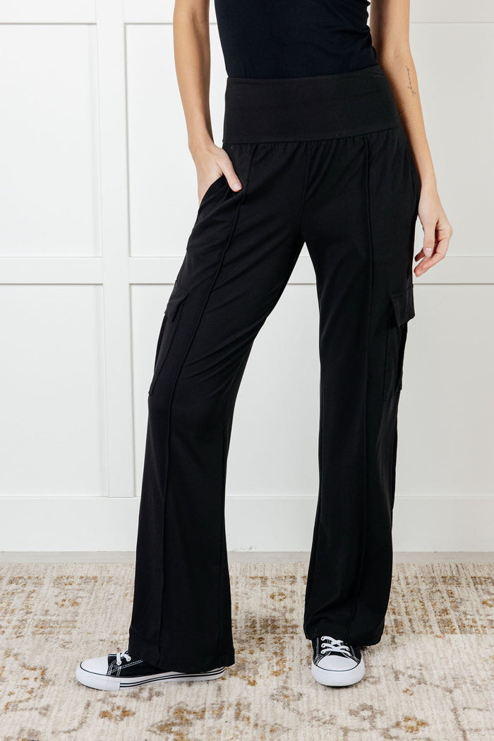 Race to Relax Buttery Soft Cargo Pants in Black
