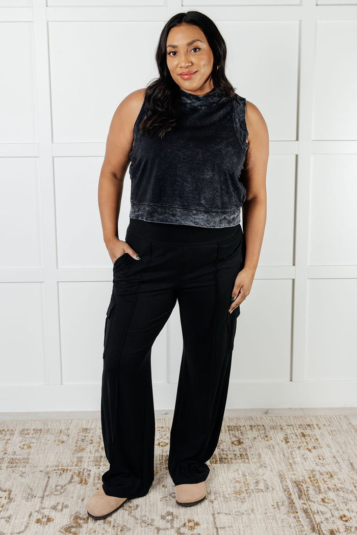 Race to Relax Buttery Soft Cargo Pants in Black