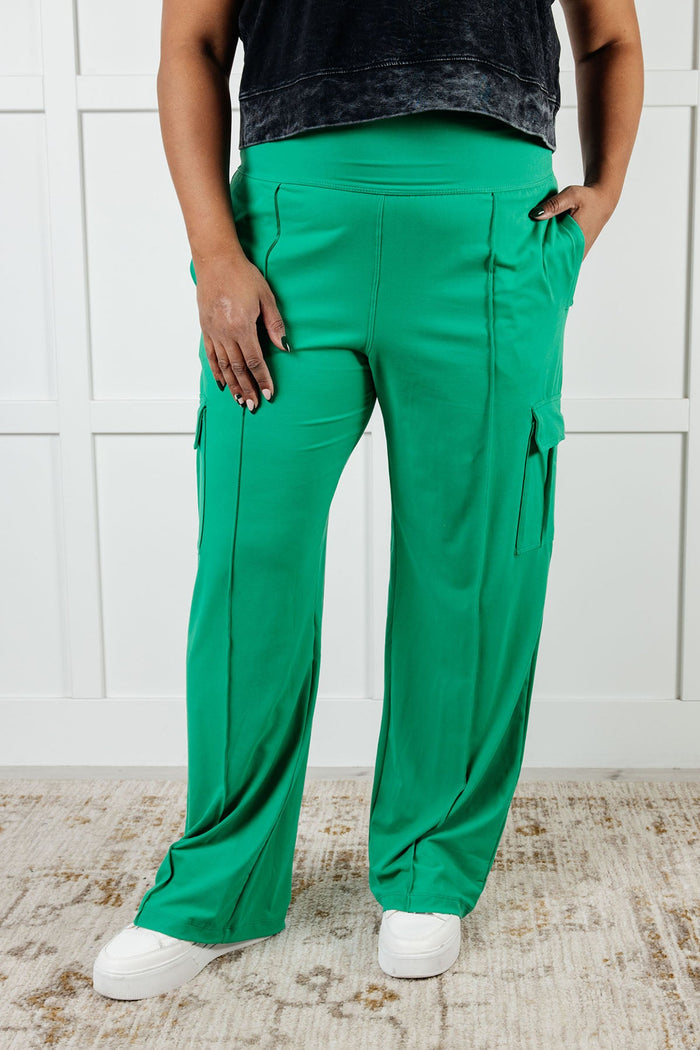 Race to Relax Buttery Soft Cargo Pants in Emerald Green