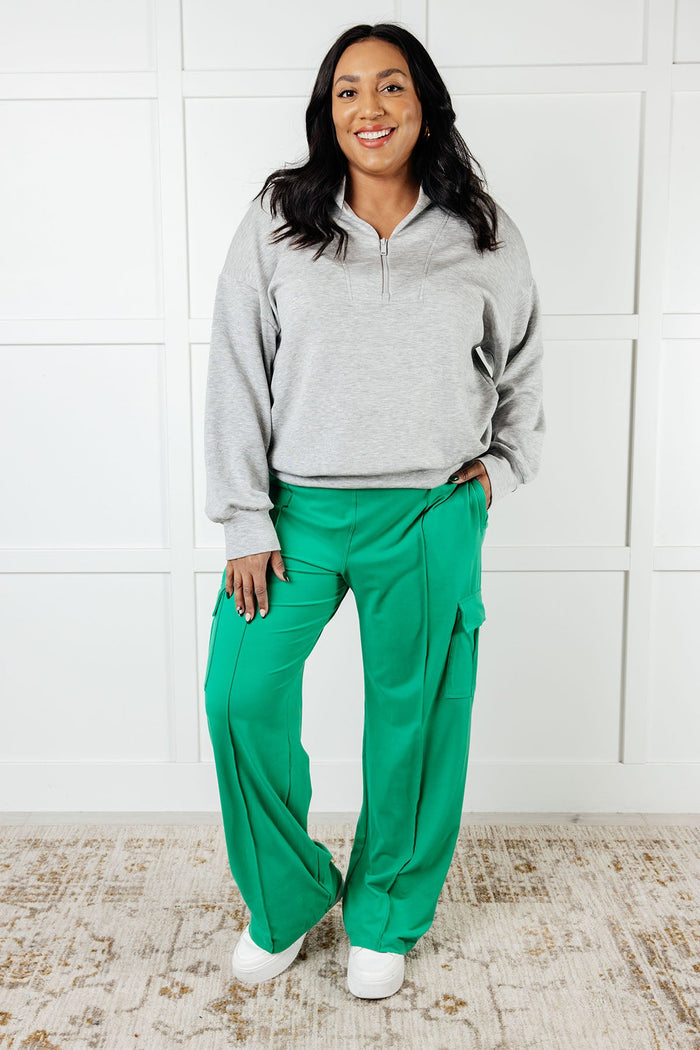 Race to Relax Buttery Soft Cargo Pants in Emerald Green