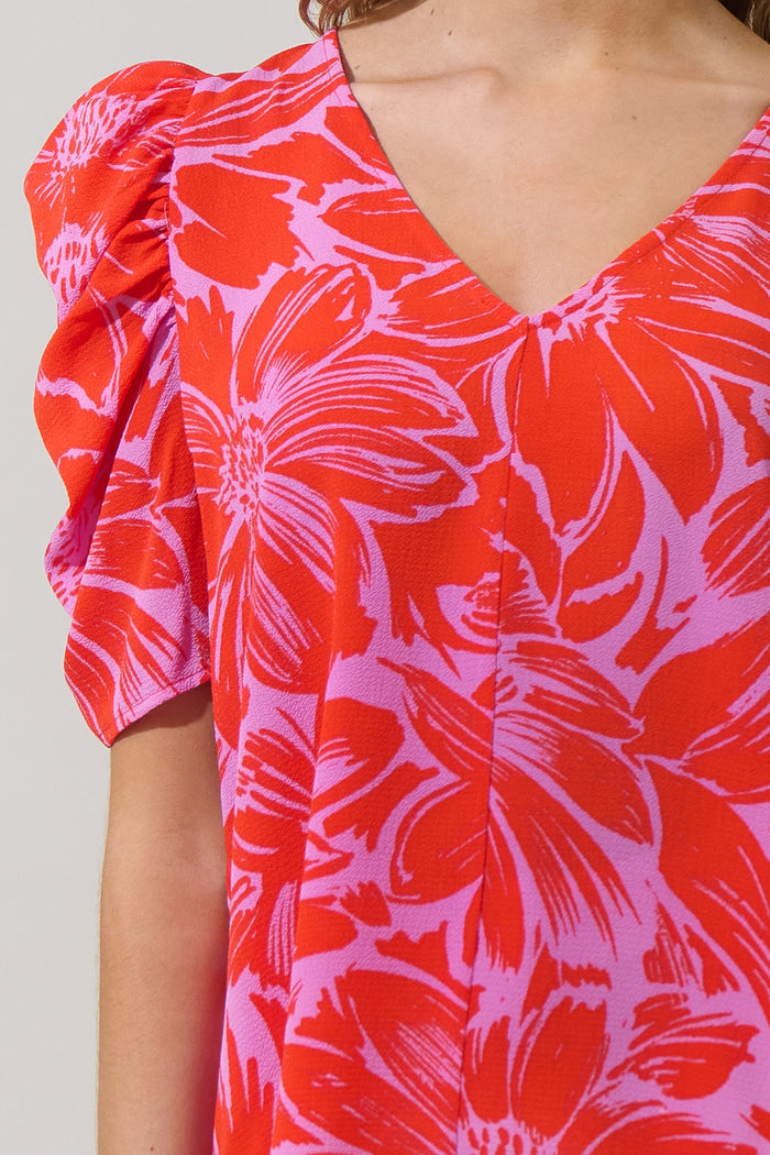 Rania Floral Chancellor Ruched Sleeve Blouse