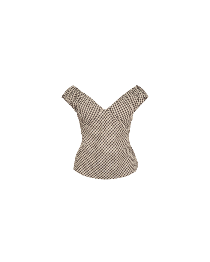 RAQUEL TOP JAVA BUTTER GINGHAM