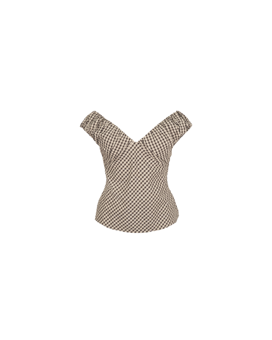 RAQUEL TOP JAVA BUTTER GINGHAM