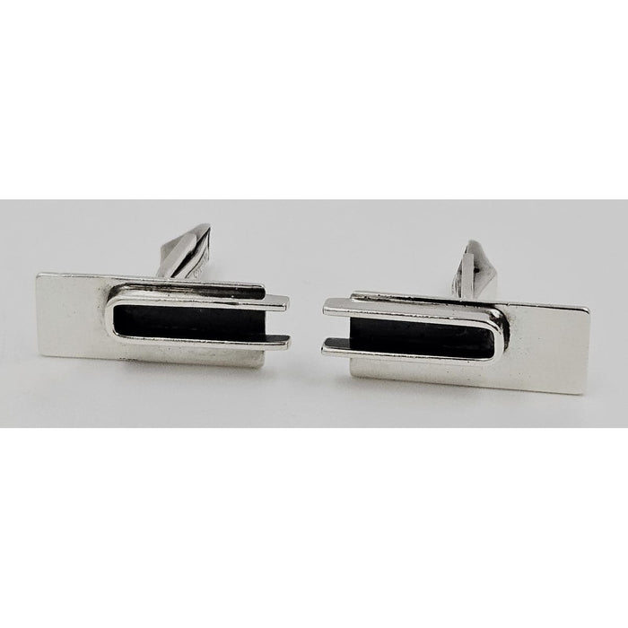 Lore Sterling Jewelry Rare Designer Lore Garrick Sterling Silver Modernist Cufflinks Circa 1950s