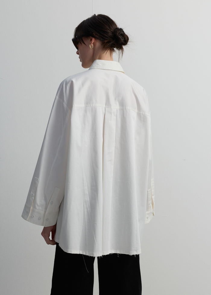 RAW-HEM PLEATED SHIRT