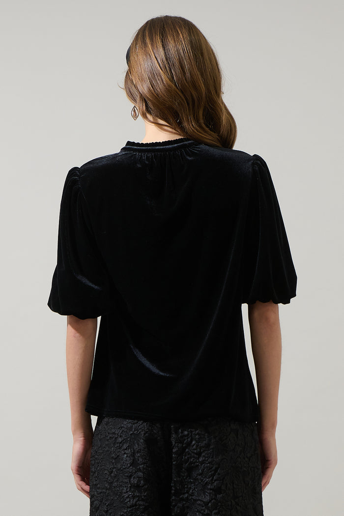 Rayna Velvet Gretna Ruffle Blouse