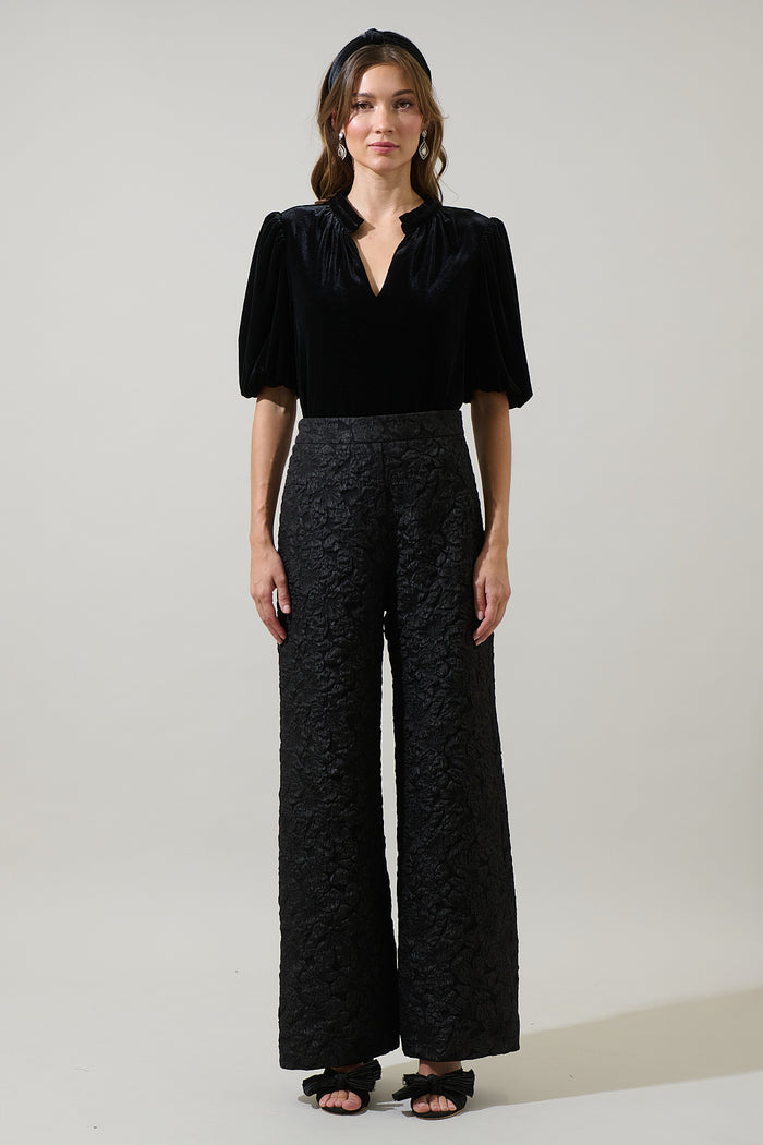 Rayna Velvet Gretna Ruffle Blouse