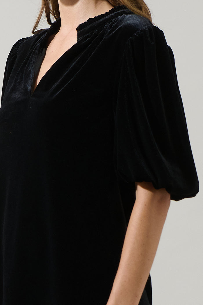 Rayna Velvet Gretna Ruffle Blouse