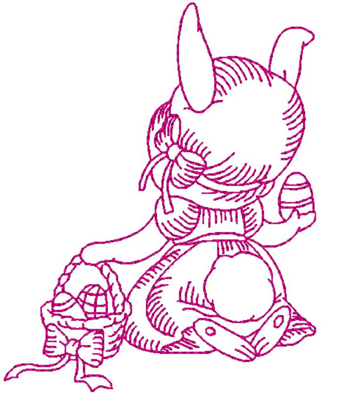 Redwork Egg Hunt  [5x7] #  10213