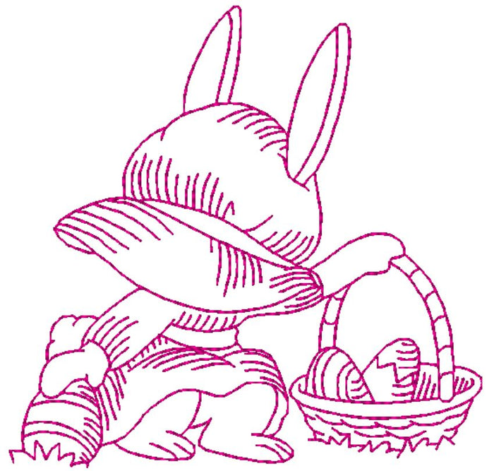 Redwork Egg Hunt  [5x7] #  10213