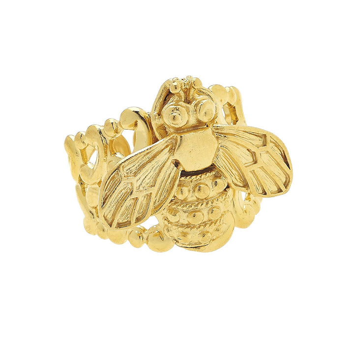Ring Bee Gold Handcast Adjustable