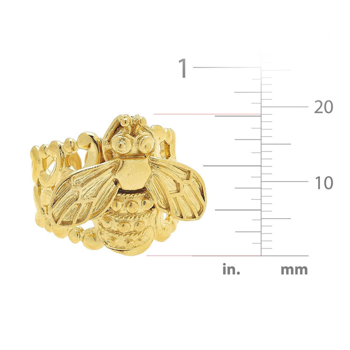 Ring Bee Gold Handcast Adjustable