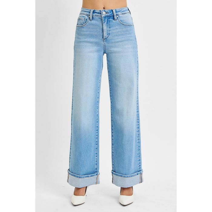 Risen - Tummy Control High Rise Long Inseam Wide Cuffed 1046 - Light