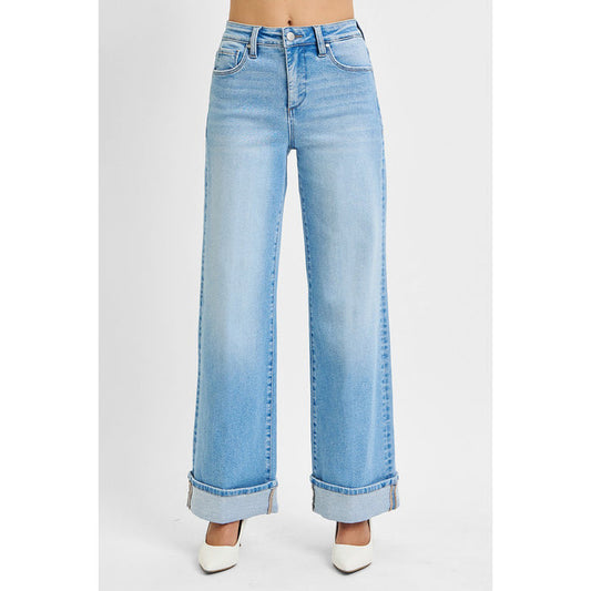 Risen - Tummy Control High Rise Long Inseam Wide Cuffed 1046 - Light