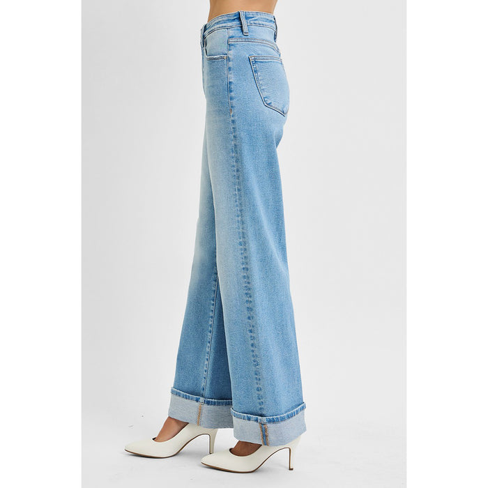 Risen - Tummy Control High Rise Long Inseam Wide Cuffed 1046 - Light
