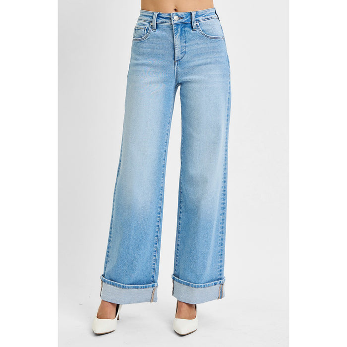Risen - Tummy Control High Rise Long Inseam Wide Cuffed 1046 - Light