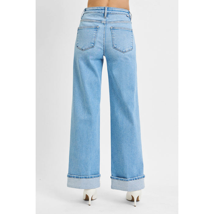 Risen - Tummy Control High Rise Long Inseam Wide Cuffed 1046 - Light