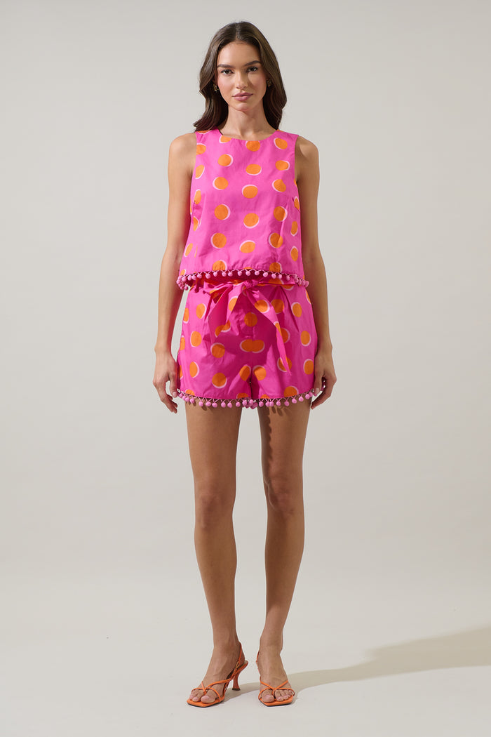 Rosy Polka Dot Zaferia Bermuda Shorts