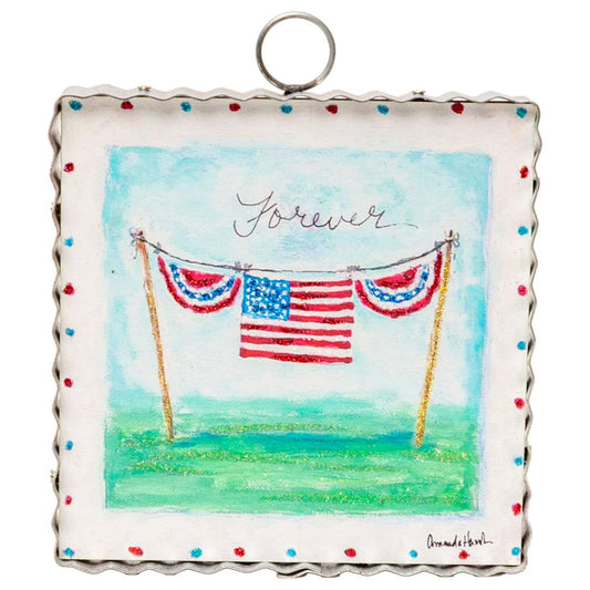 Round Top Print Mini  Forever Free Flag