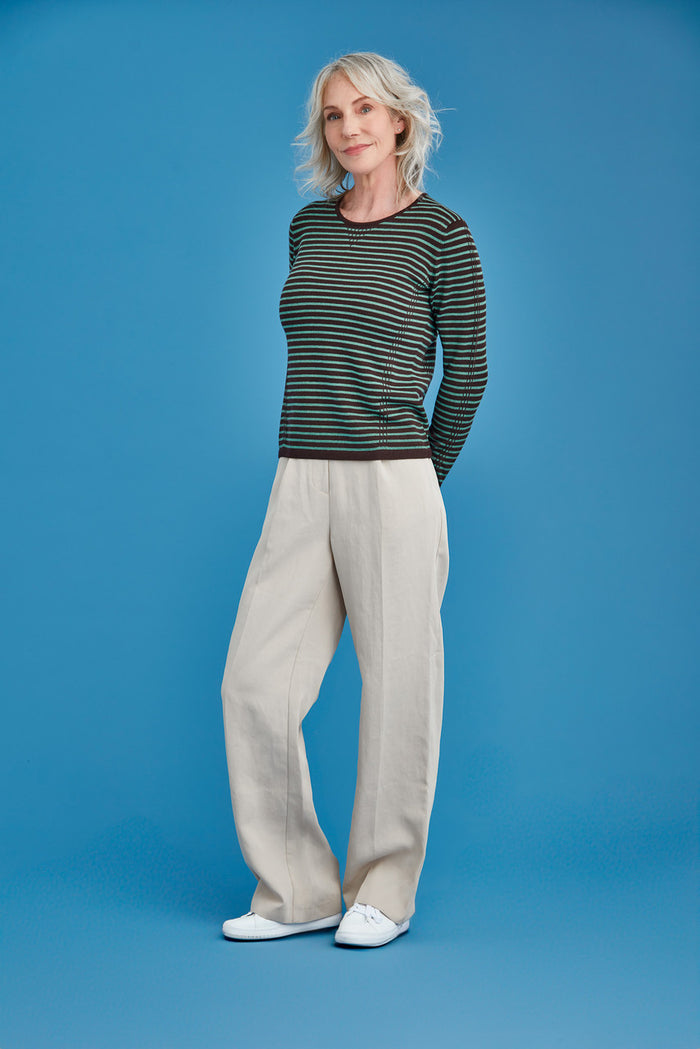 Royal Merino - Tuck Stitch Stripe Jumper