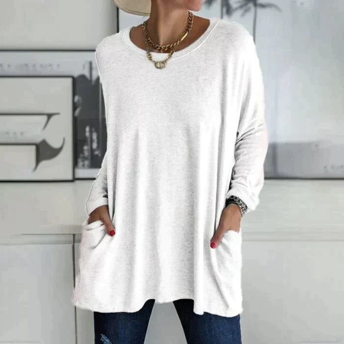 Ruby | Women's Oversized Long Sleeve Tunic Top with Pockets