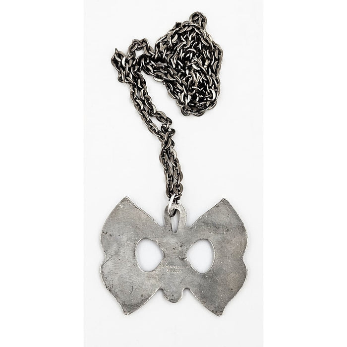 Rune Tennesmed Jewelry Rune Tennesmed XL Modernist  Butterfly Pewter Pendant Necklace C. 1960's