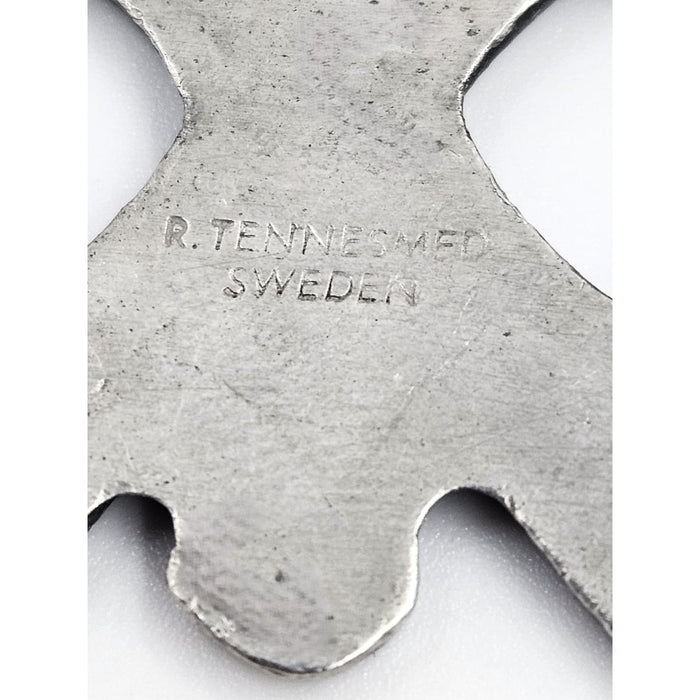 Rune Tennesmed Jewelry Rune Tennesmed XL Modernist  Butterfly Pewter Pendant Necklace C. 1960's