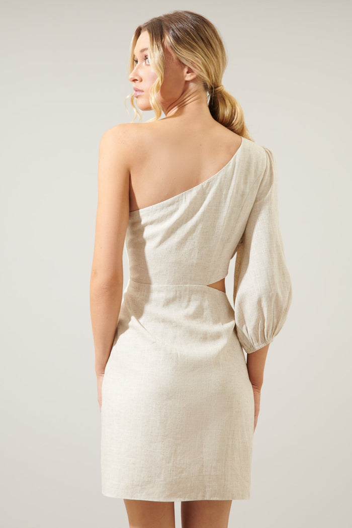 Saint Tropez Hana Cut Out Linen Mini Dress