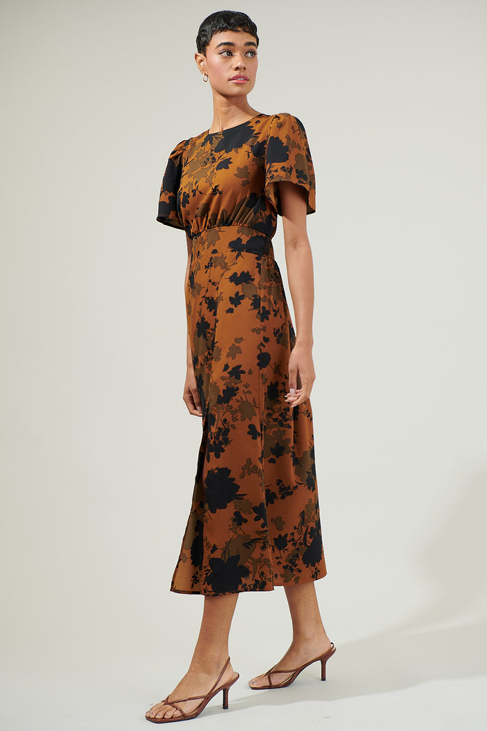 Sandy Floral Bloom Midi Dress