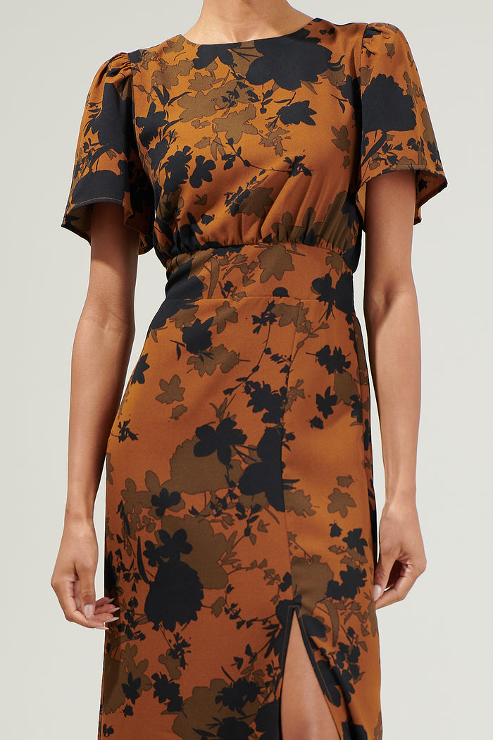 Sandy Floral Bloom Midi Dress