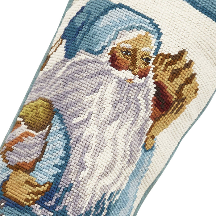 Santa With Shells Needlepoint Stocking