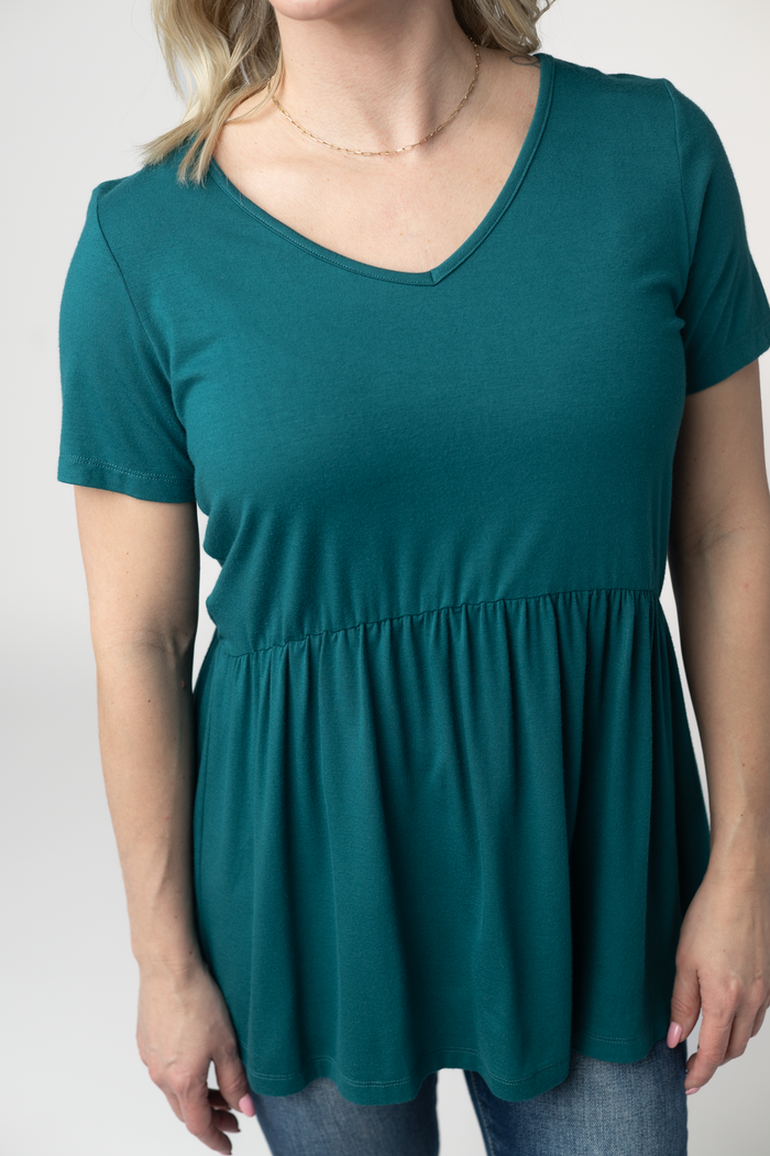 Sarah Ruffle Short Sleeve - Teal by Michelle Mae