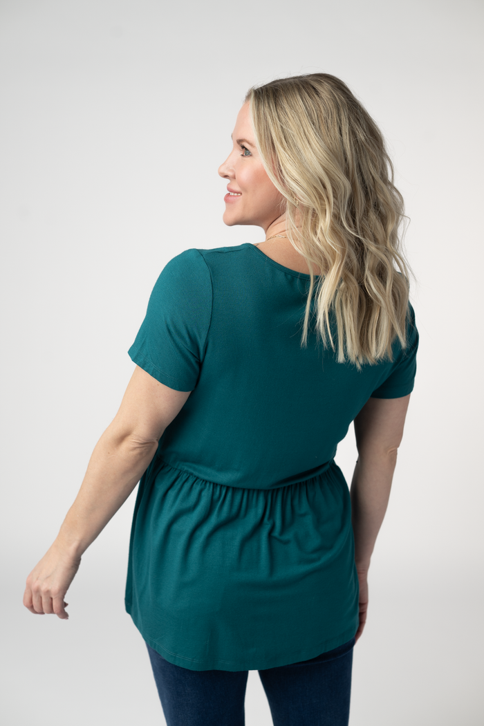 Sarah Ruffle Short Sleeve - Teal by Michelle Mae