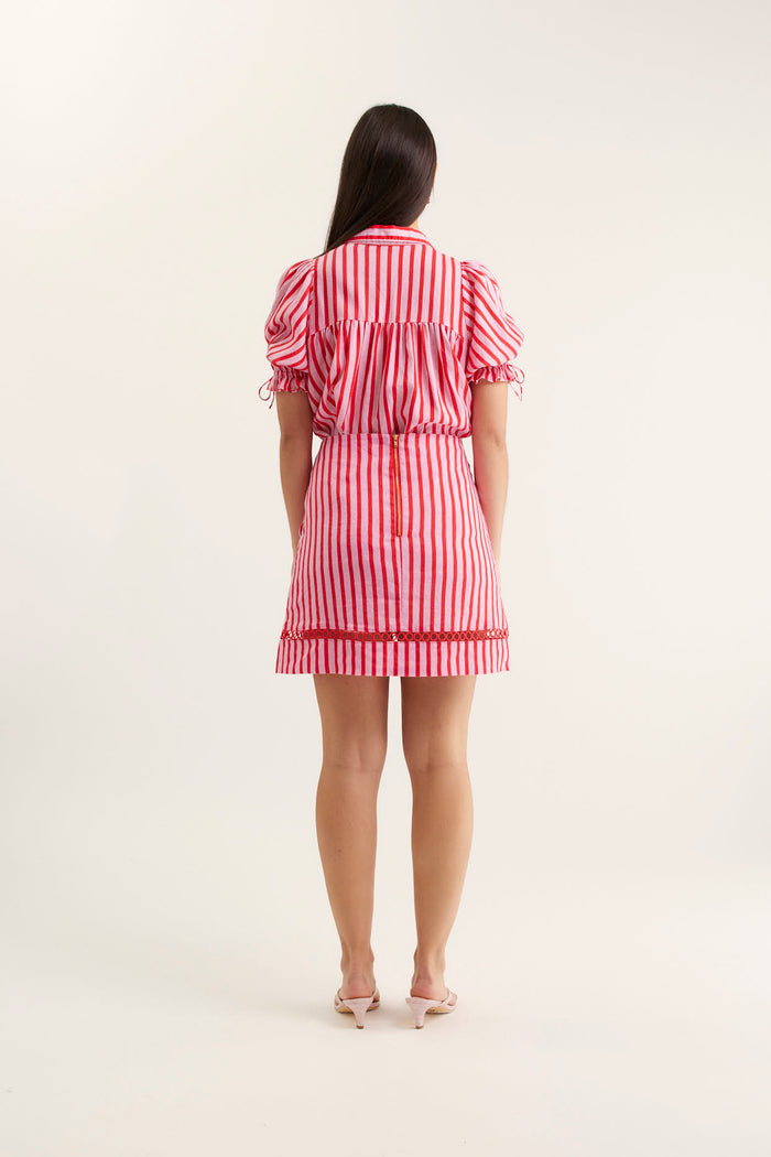 Saskia Breton Skirt  In Pink/Red