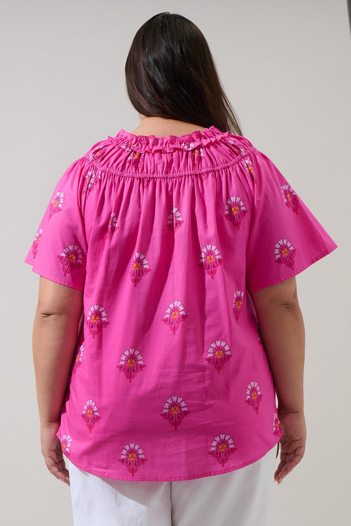 Scarlett Floral Darthy Smocked Top Curve