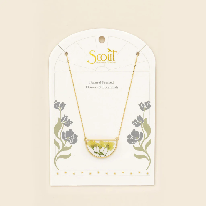 Scout Curated Wears Pressed Flower Necklace  -  Yellow Baby's Breath