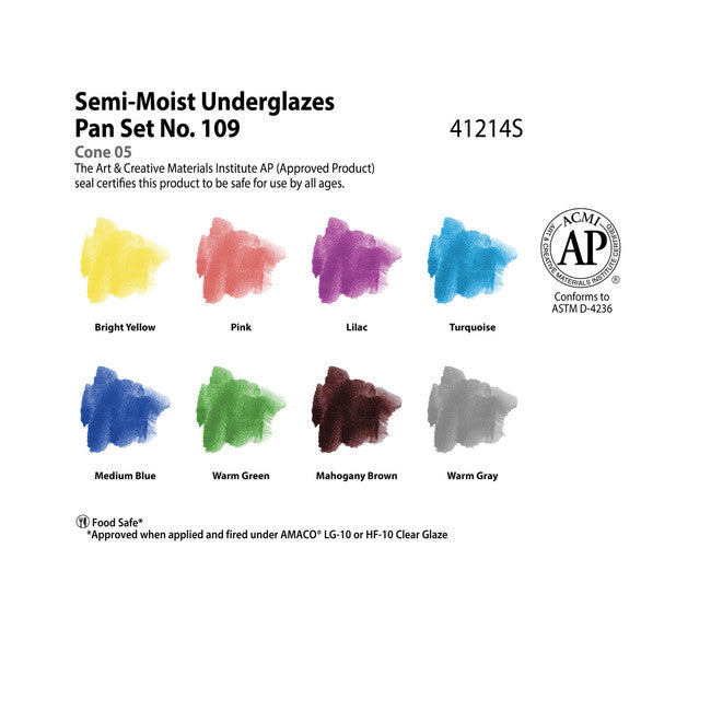 Semi-Moist Underglaze Set #109 Amaco 41214S