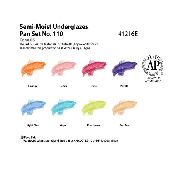Semi-Moist Underglaze Set #110 Amaco 41216E