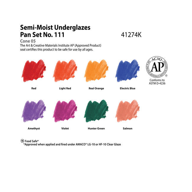 Semi-Moist Underglaze Set #111 Amaco 41274K