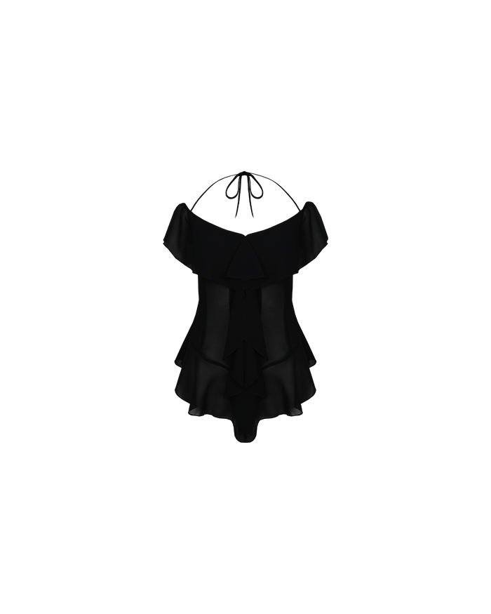 SENSE RUFFLE TOP BLACK