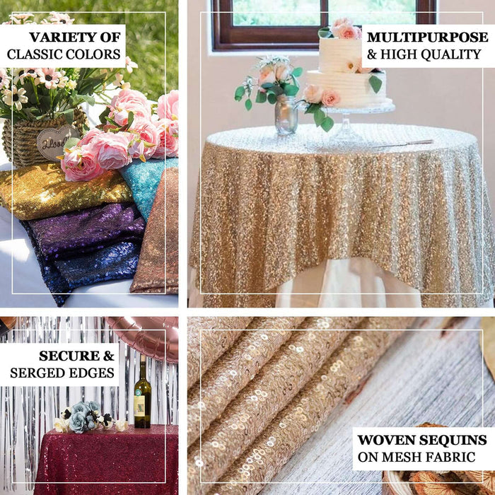 Variety of high-quality tablecloths in classic colors for versatile use.