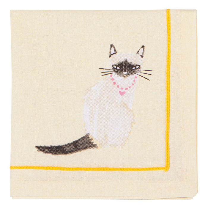 Set of 4 Feline Fine Cat Cocktail Napkins