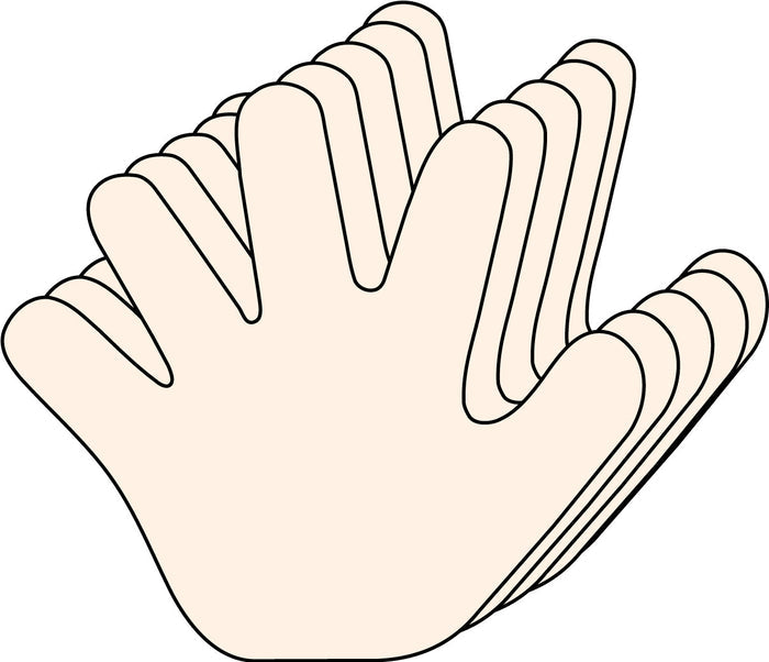 Hand Single Color Creative Cut-Outs- 3” - Creative Shapes Etc.