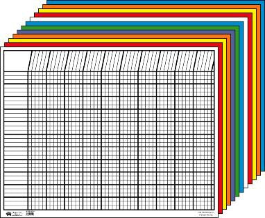 Colorful horizontal charts set for kids classroom organization