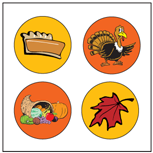 November theme incentive stickers for Thanksgiving classroom crafts