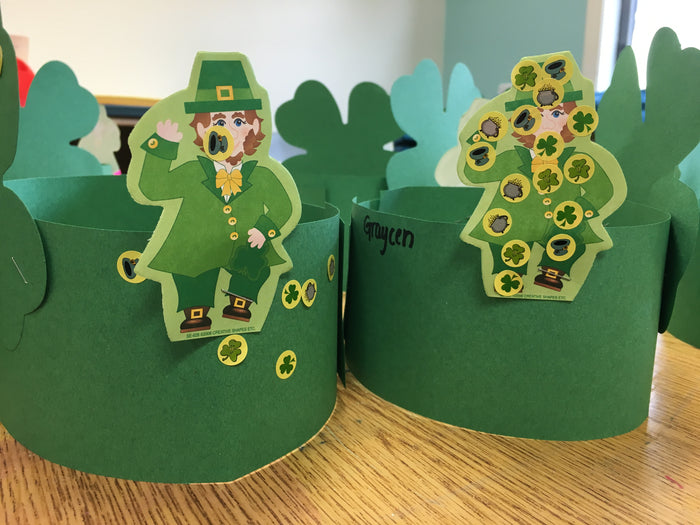 Assorted shamrock and leprechaun stickers for rewards
