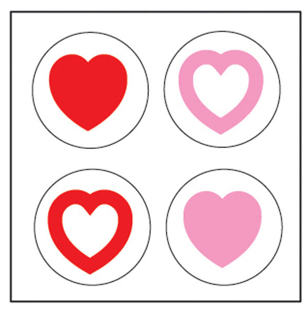 Incentive Stickers - Tri-Color Hearts - Creative Shapes Etc.